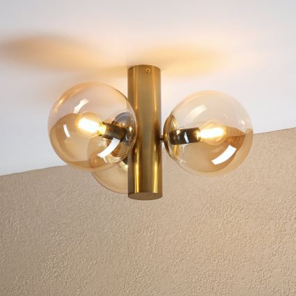 Plafoniera SFERIO 3xE14/5W/230V ottone/beige fumé