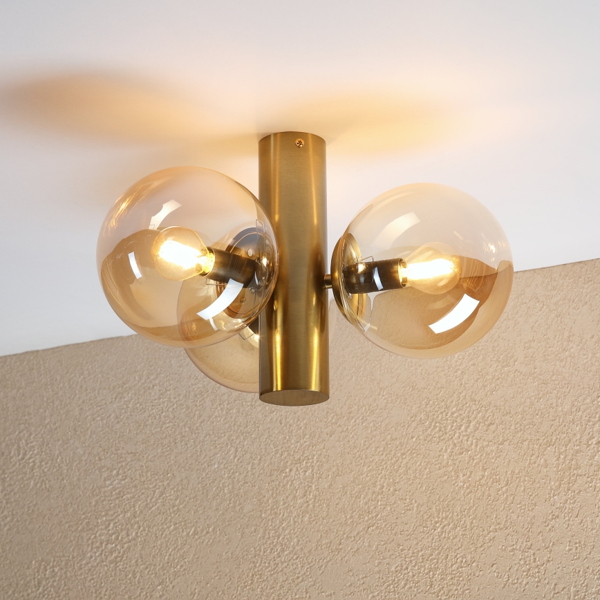 Plafoniera SFERIO 3xE14/5W/230V ottone/beige fumé