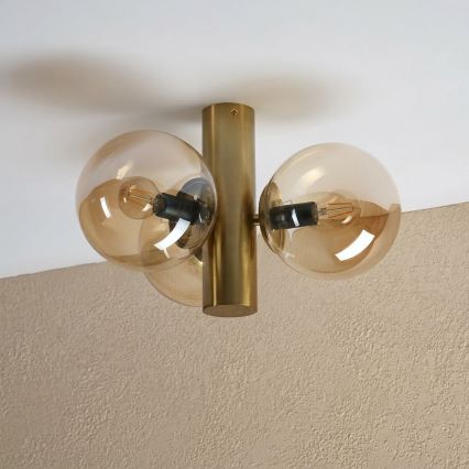 Plafoniera SFERIO 3xE14/5W/230V ottone/beige fumé