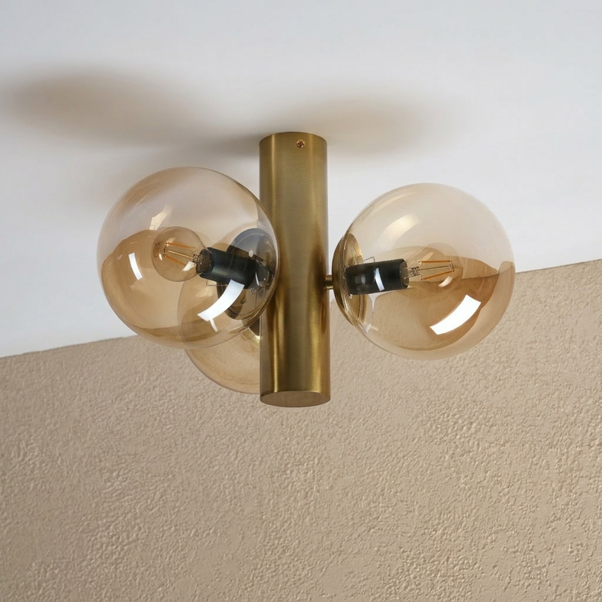Plafoniera SFERIO 3xE14/5W/230V ottone/beige fumé