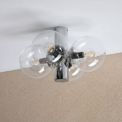 Plafoniera SFERIO 4xE14/5W/230V cromo lucido/trasparente