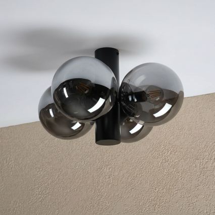 Plafoniera SFERIO 4xE14/5W/230V nero/nero fumé