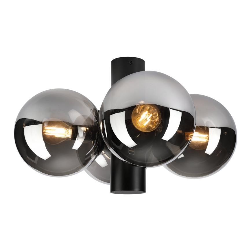 Plafoniera SFERIO 4xE14/5W/230V nero/nero fumé