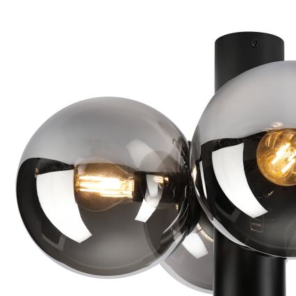 Plafoniera SFERIO 4xE14/5W/230V nero/nero fumé