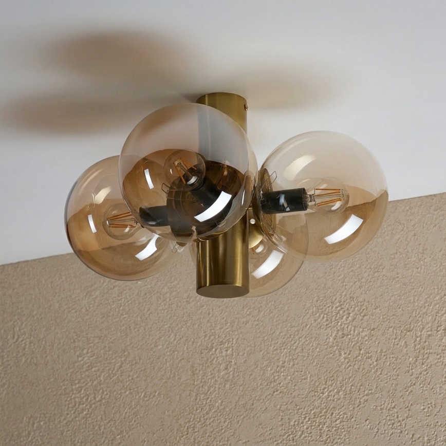 Plafoniera SFERIO 4xE14/5W/230V ottone/beige fumé