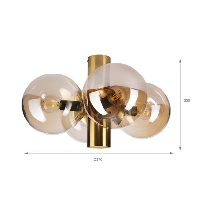 Plafoniera SFERIO 4xE14/5W/230V ottone/beige fumé