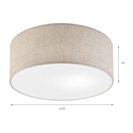 Plafoniera SIRJA 1xE27/15W/230V Ø 35 cm beige