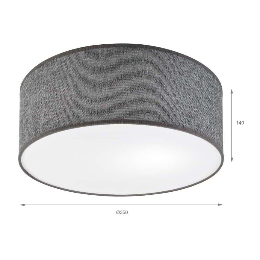 Plafoniera SIRJA 1xE27/15W/230V Ø 35 cm grigio