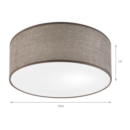 Plafoniera SIRJA 1xE27/15W/230V Ø 35 cm marrone
