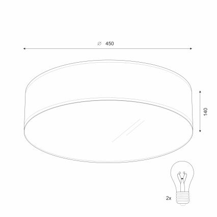 Plafoniera SIRJA 2xE27/15W/230V Ø 45 cm colore crema
