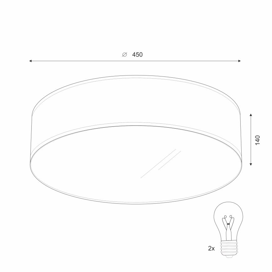 Plafoniera SIRJA 2xE27/15W/230V Ø 45 cm colore crema