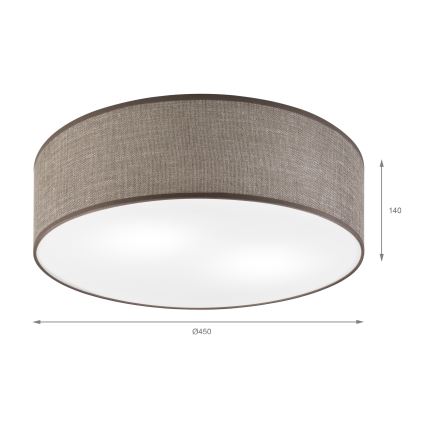 Plafoniera SIRJA 2xE27/15W/230V Ø 45 cm marrone