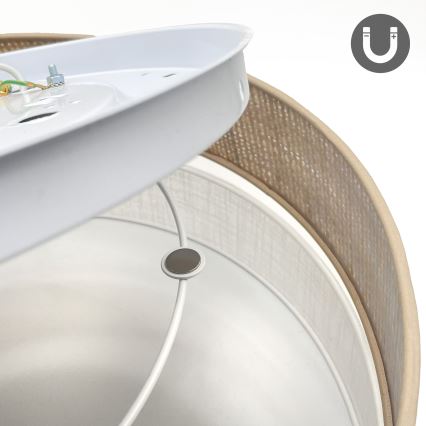 Plafoniera SIRJA BOHO 2xE27/15W/230V Ø 45 cm beige/bianco