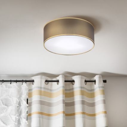 Plafoniera SIRJA DOUBLE 2xE14/15W/230V diametro 35 cm marrone/oro