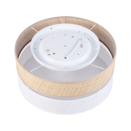 Plafoniera SIRJA DOUBLE BOHO 2xE14/15W/230V Ø 35 cm beige/bianco