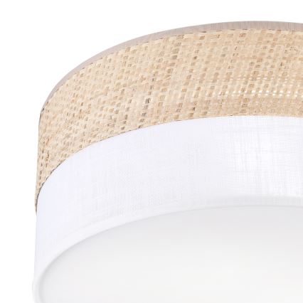 Plafoniera SIRJA DOUBLE BOHO 2xE14/15W/230V Ø 35 cm beige/bianco