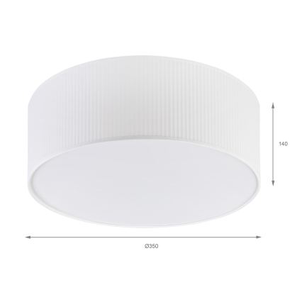 Plafoniera SIRJA PLISADO 2xE27/15W/230V Ø 35 cm bianca
