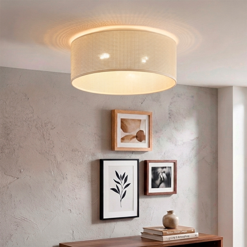 Plafoniera SIRJA PLISADO 2xE27/15W/230V Ø 35 cm crema