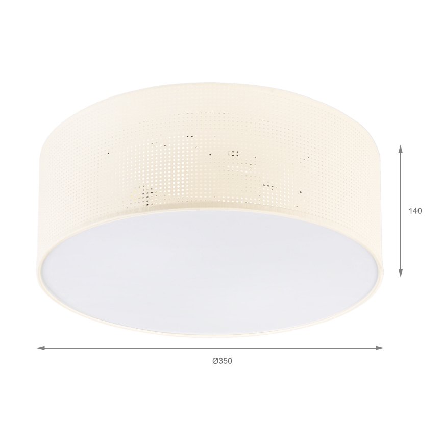 Plafoniera SIRJA PLISADO 2xE27/15W/230V Ø 35 cm crema