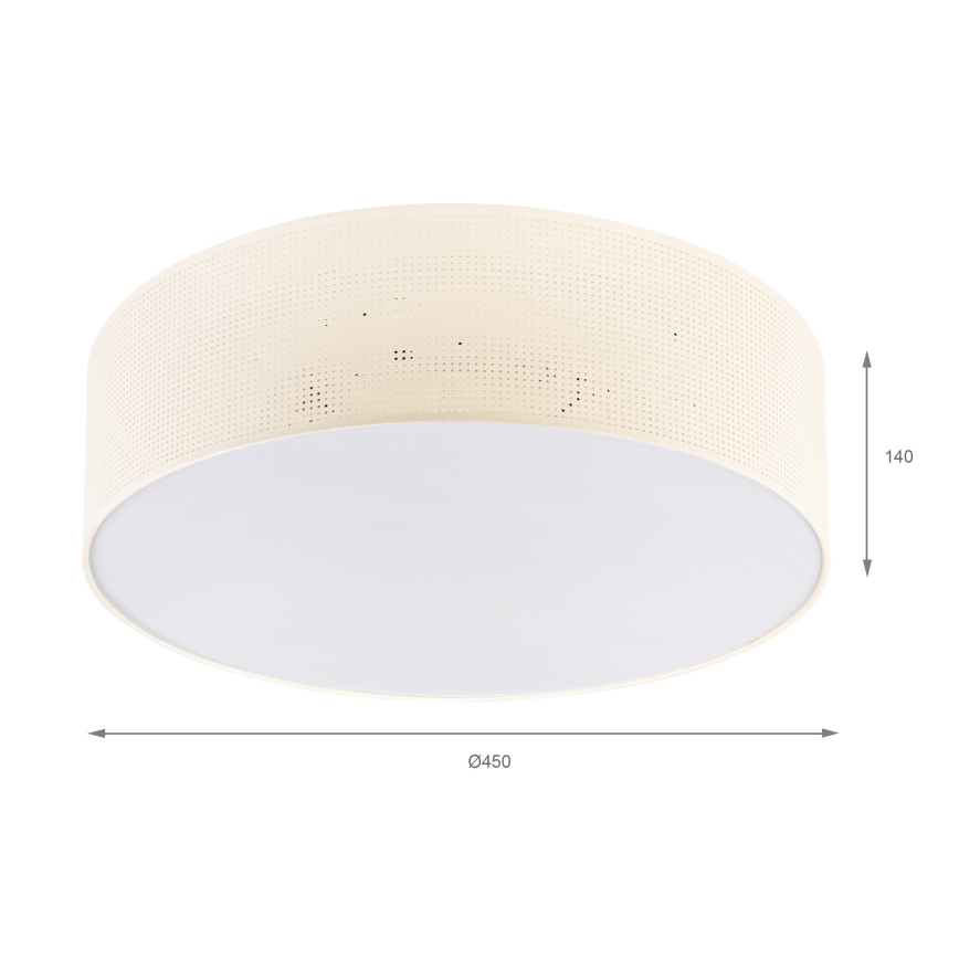 Plafoniera SIRJA PLISADO 4xE27/15W/230V Ø 45 cm colore crema