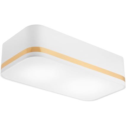 Plafoniera SIRJA SQUARE STRIPE 2xE27/15W/230V bianco/oro