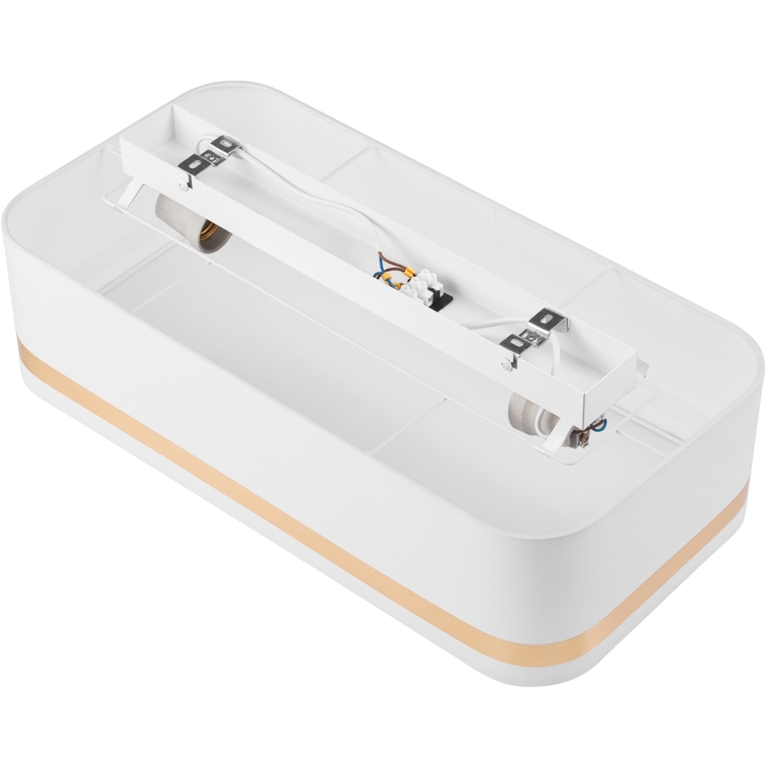 Plafoniera SIRJA SQUARE STRIPE 2xE27/15W/230V bianco/oro