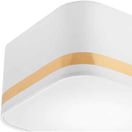 Plafoniera SIRJA SQUARE STRIPE 2xE27/15W/230V bianco/oro