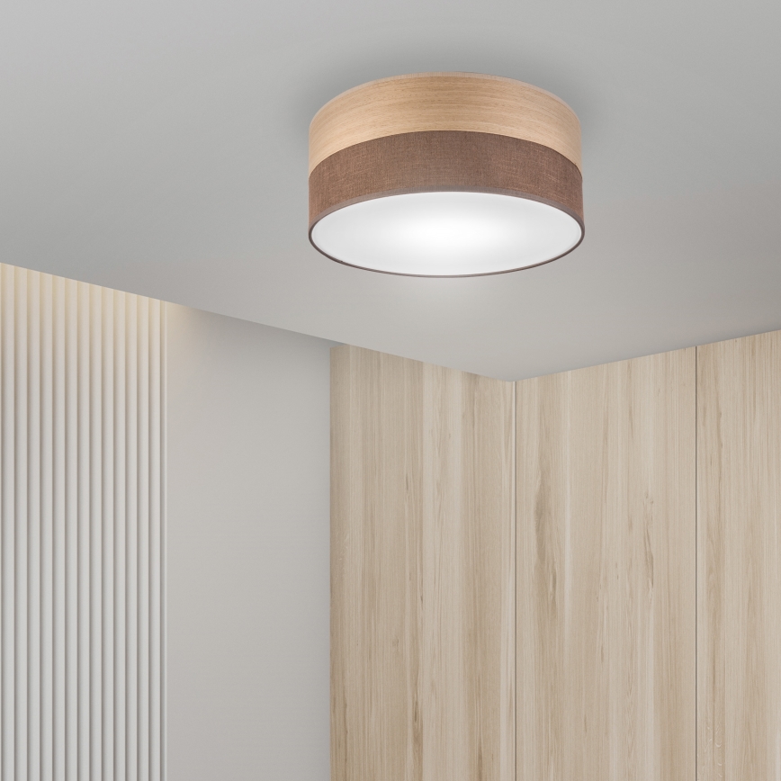 Plafoniera SIRJA WOOD 1xE27/15W/230V diametro 35 cm marrone/quercia