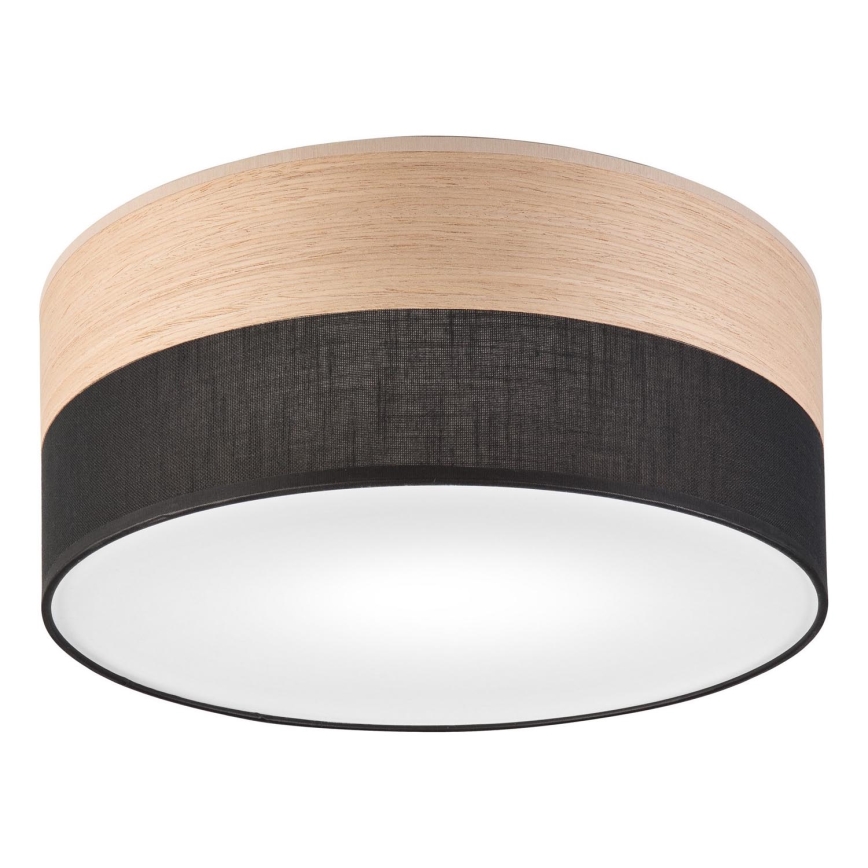 Plafoniera SIRJA WOOD 1xE27/15W/230V diametro 35 cm nero/quercia