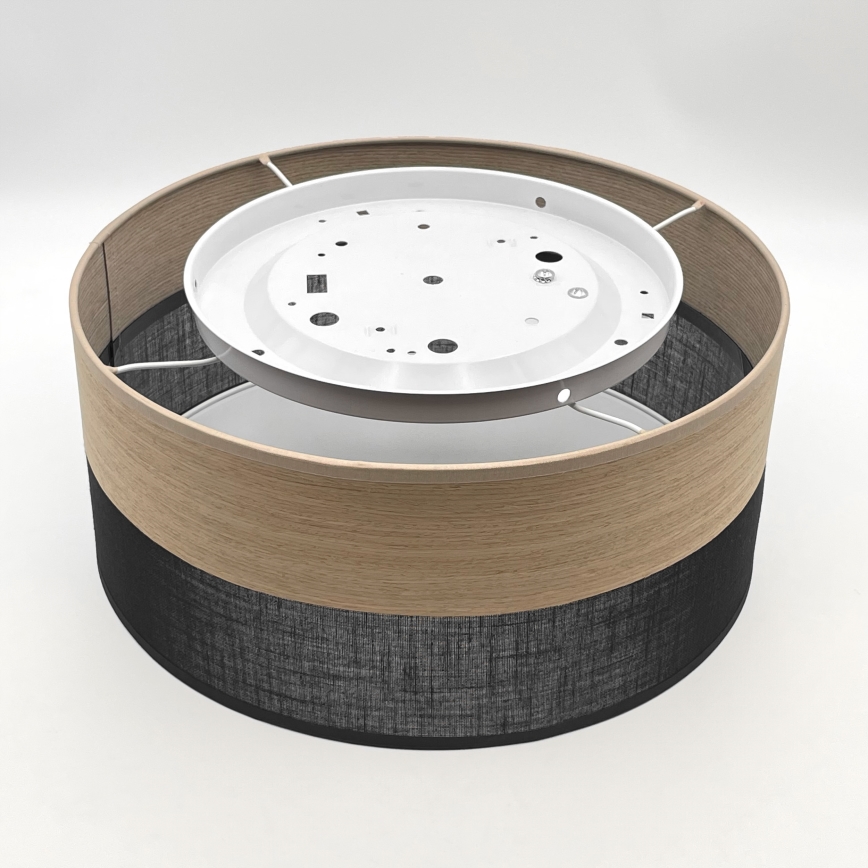 Plafoniera SIRJA WOOD 1xE27/15W/230V diametro 35 cm nero/quercia