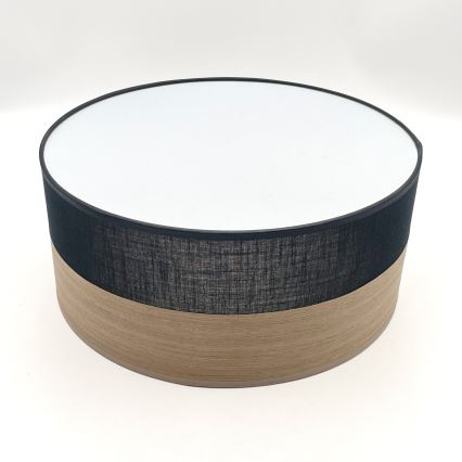 Plafoniera SIRJA WOOD 1xE27/15W/230V diametro 35 cm nero/quercia