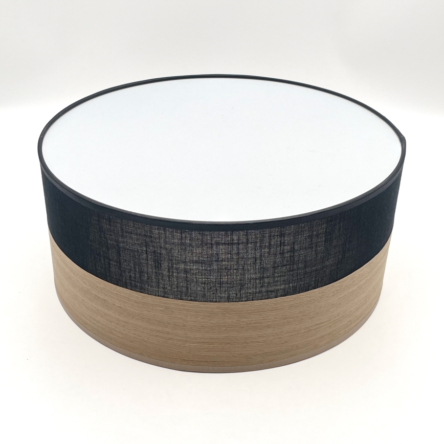 Plafoniera SIRJA WOOD 1xE27/15W/230V diametro 35 cm nero/quercia
