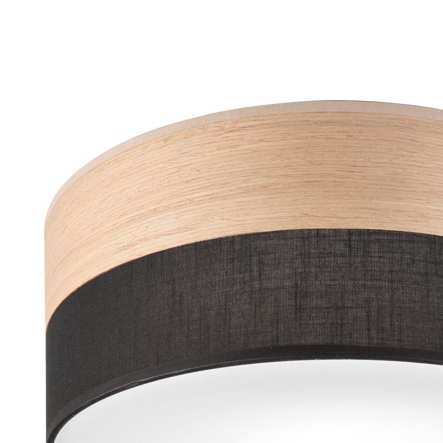 Plafoniera SIRJA WOOD 1xE27/15W/230V diametro 35 cm nero/quercia