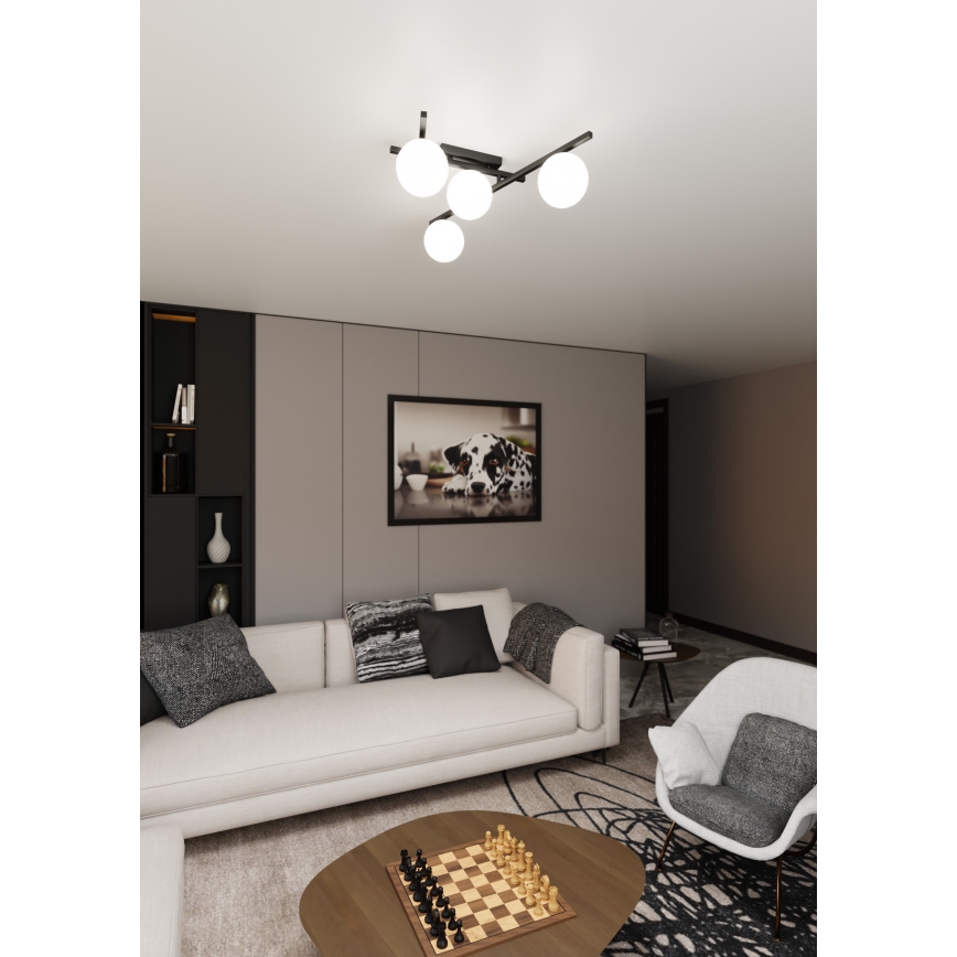 Plafoniera SMART 4xE14/10W/230V nero/bianco