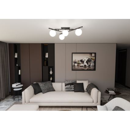 Plafoniera SMART 4xE14/10W/230V nero/bianco