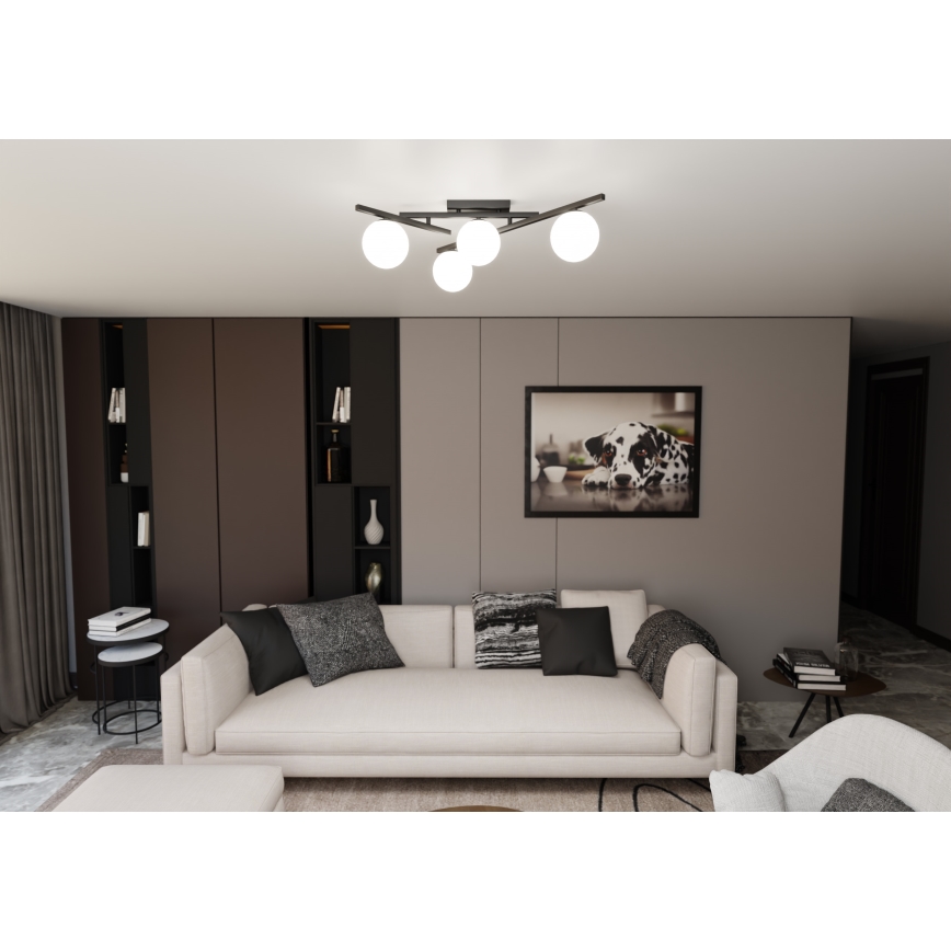 Plafoniera SMART 4xE14/10W/230V nero/bianco
