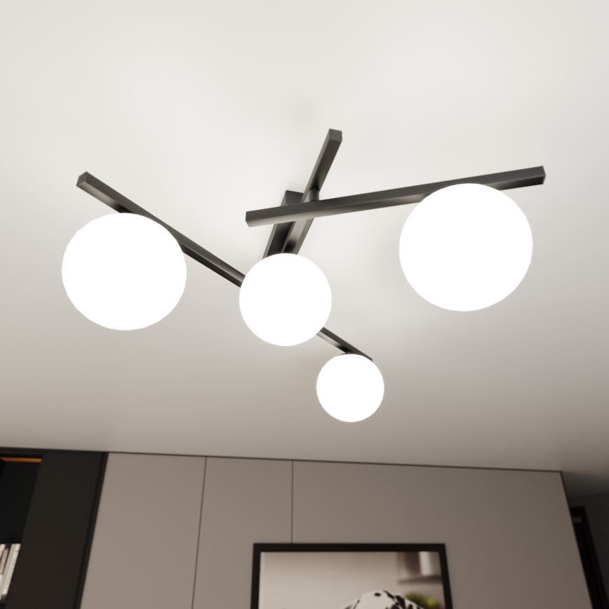 Plafoniera SMART 4xE14/10W/230V nero/bianco