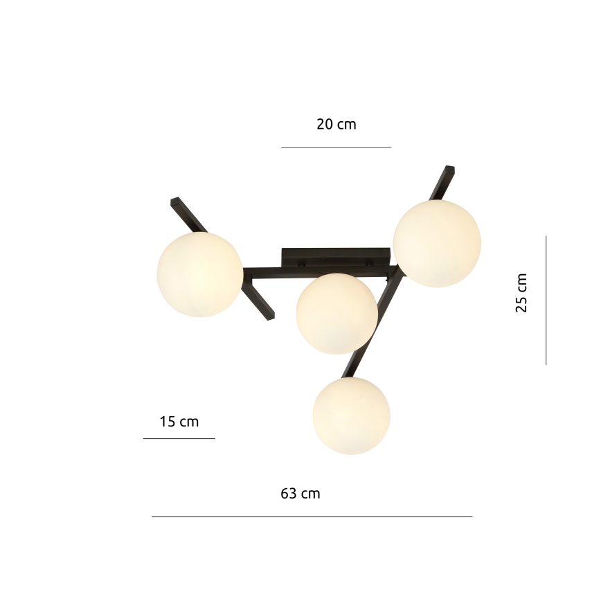 Plafoniera SMART 4xE14/10W/230V nero/bianco