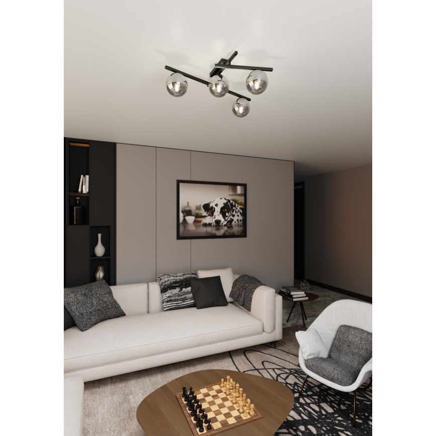 Plafoniera SMART 4xE14/10W/230V nero/grigio