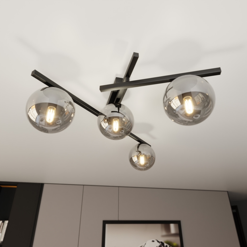 Plafoniera SMART 4xE14/10W/230V nero/grigio