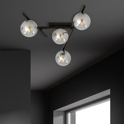 Plafoniera SMART 4xE14/10W/230V nero/grigio