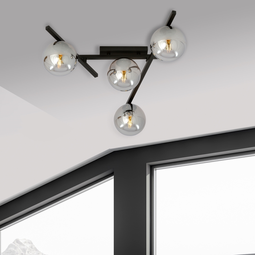 Plafoniera SMART 4xE14/10W/230V nero/grigio