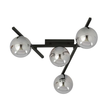 Plafoniera SMART 4xE14/10W/230V nero/grigio
