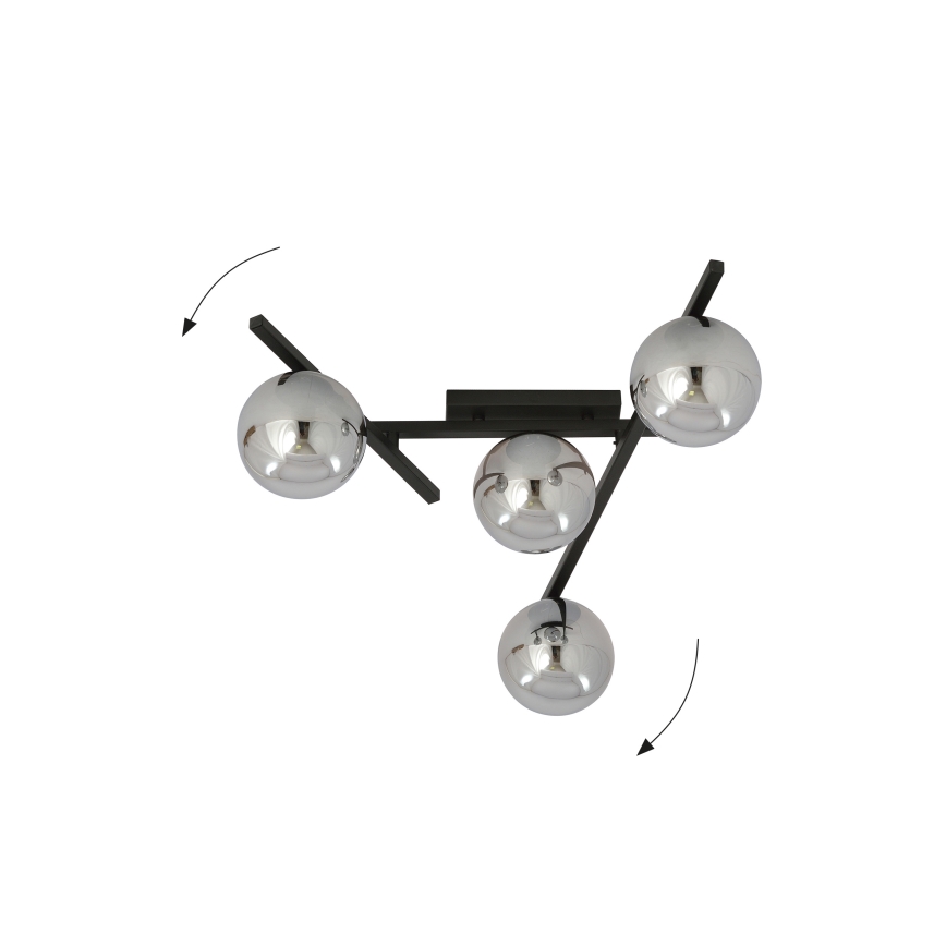Plafoniera SMART 4xE14/10W/230V nero/grigio