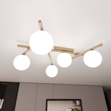 Plafoniera SMART 5xE14/10W/230V beige/bianco