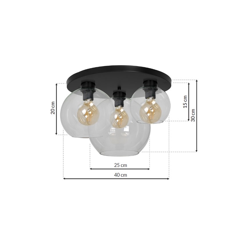 Plafoniera SOFIA 3xE27/60W/230V limpido
