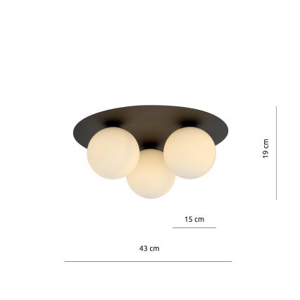 Plafoniera SOLAR 3xE14/10W/230V nero/bianco