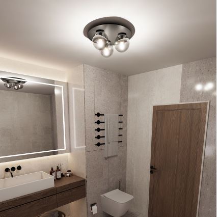 Plafoniera SOLAR 3xE14/10W/230V nero/grigio