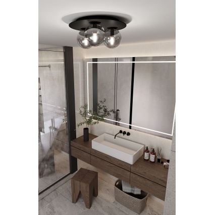 Plafoniera SOLAR 3xE14/10W/230V nero/grigio