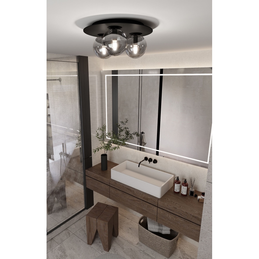 Plafoniera SOLAR 3xE14/10W/230V nero/grigio